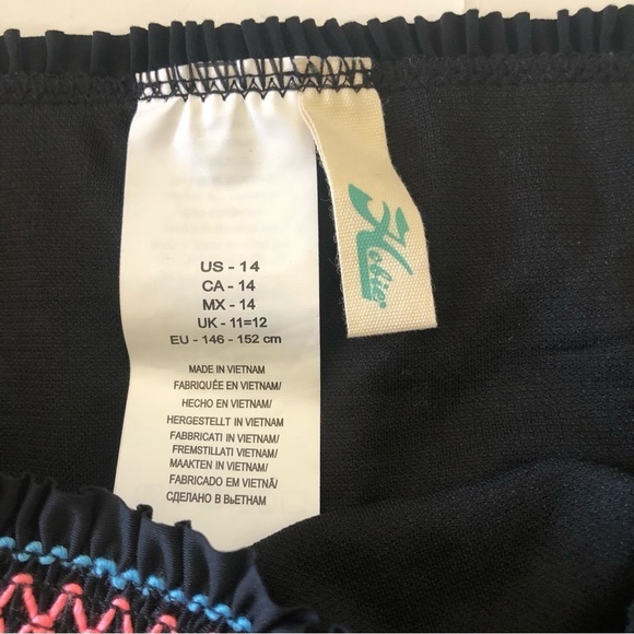 Hobie Black Raffle Waistband Vibrant Hue Stitching Hipster Swim Bikini Bottom 14 - Picture 7 of 10